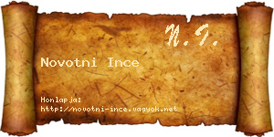 Novotni Ince névjegykártya